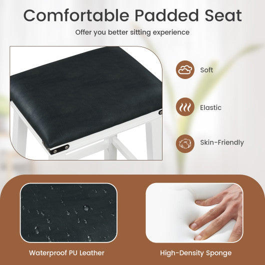 Set of 2 24/30 Inch Dining Bar Stool with Acacia Wood Frame-24 inches