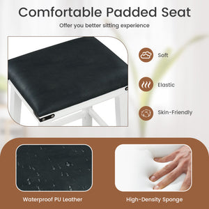 Set of 2 24/30 Inch Dining Bar Stool with Acacia Wood Frame-24 inches