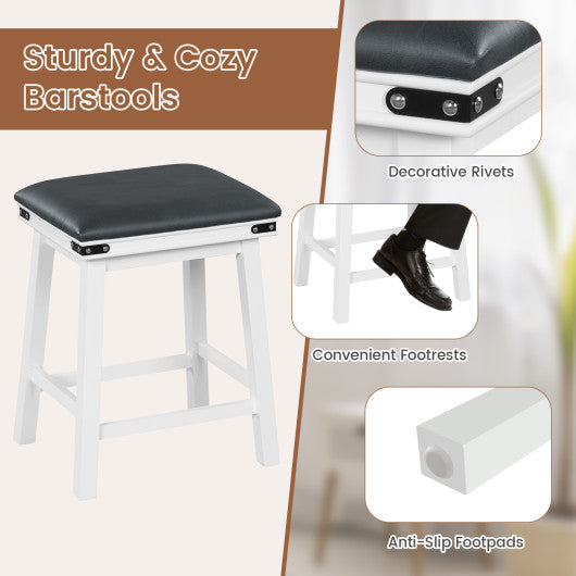 Set of 2 24/30 Inch Dining Bar Stool with Acacia Wood Frame-24 inches