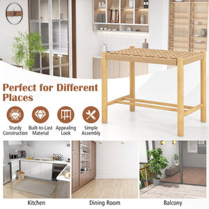 18 Inch Dining Stool Set of 2-Natural