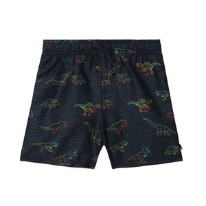 Printed Boardshort Black Dinosaurs by Deux par Deux
