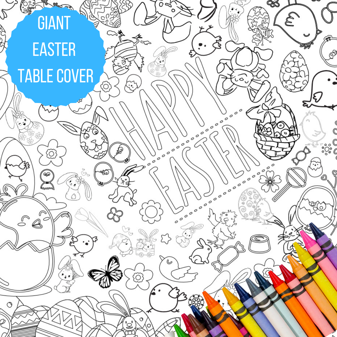 Easter Coloring Tablecloth by Creative Crayons Workshop