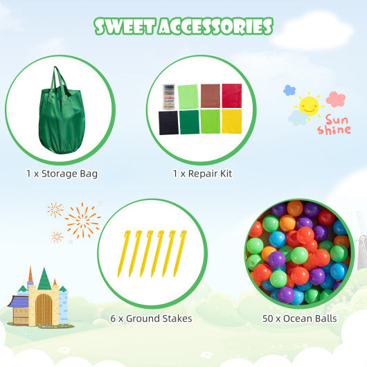 6-in-1 Inflatable Bounce House with Double Slides without 735W Blower