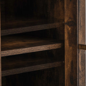 Fireplace TV Stand for TVs Up to 65 Inch with Side Cabinets and Remote Control-Brown