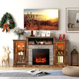 Fireplace TV Stand with 16-Color Led Lights for TVs up to 65 Inch