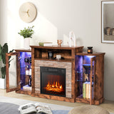 Fireplace TV Stand with 16-Color Led Lights for TVs up to 65 Inch