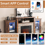 Fireplace TV Stand with 16-Color Led Lights for TVs up to 65 Inch