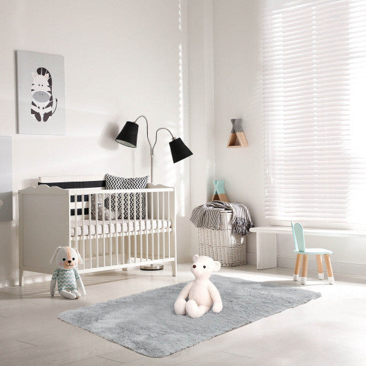 4x6 Feet Modern Soft Shag Rug with Non-slip Grip Dots-Light Gray