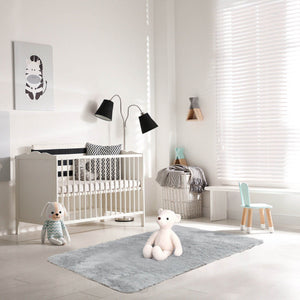 4x6 Feet Modern Soft Shag Rug with Non-slip Grip Dots-Light Gray