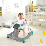 2-in-1 Foldable Activity Push Walker with Adjustable Height-Gray
