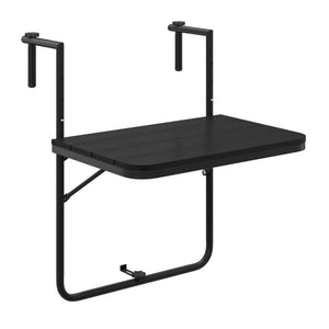 Folding Hanging Table with 3-Level Adjustable Height for Patio Balcony-Black
