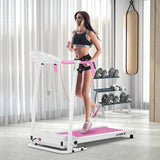 Folding Treadmill with 12 Preset Programs and LCD Display-White