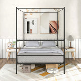 Twin/Full/Queen Size Metal Canopy Bed Frame with Slat Support-Full Size