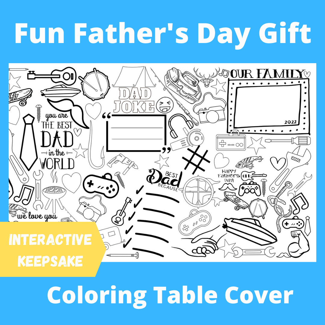 Father's Day Coloring Tablecloth by Creative Crayons Workshop