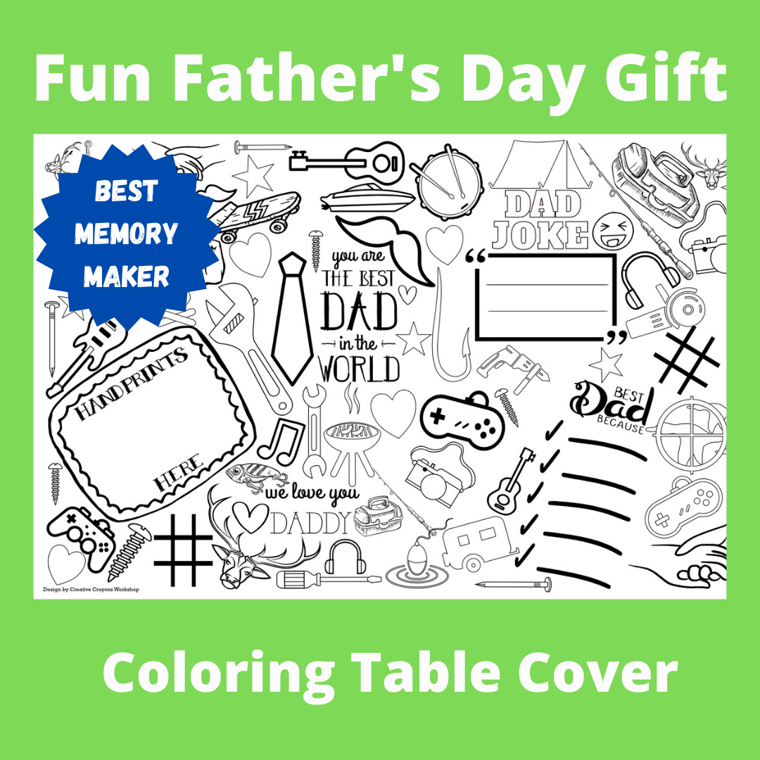 Father's Day Coloring Tablecloth by Creative Crayons Workshop