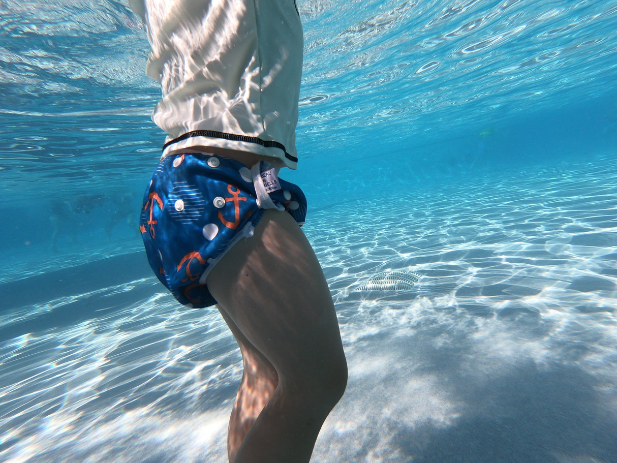 Anchors Reusable Swim Diaper, Adjustable 2-5 Years (20-55lbs) Beau and Belle Littles by Beau & Belle Littles