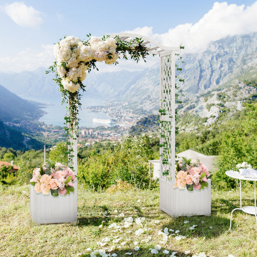 Garden Arbor with Planter-White