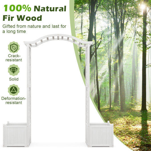 Garden Arbor with Planter-White