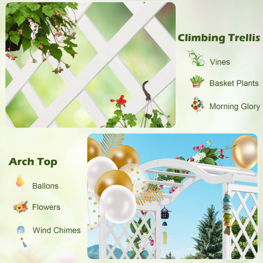 Garden Arbor with Planter-White