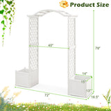 Garden Arbor with Planter-White