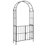 Garden Arch Arbor Trellis with Gate Patio Plant Stand Archway-Black
