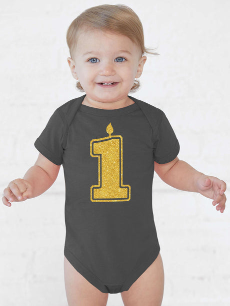 1 Gold First Birthday Bodysuit - Aiden's Corner