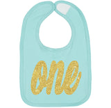 Gold One First Birthday Smash Cake Bibs