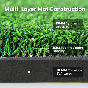 5 x 3 ft Artificial Turf Grass Practice Mat for Indoors and Outdoors-27mm