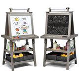 3 in 1 Double-Sided Storage Art Easel-Gray