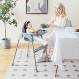4-in-1 Convertible Baby High Chair with Removable Double Tray-Gray