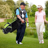 Golf Stand Cart Bag with 6-Way Divider Carry Pockets-Green