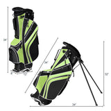 Golf Stand Cart Bag with 6-Way Divider Carry Pockets-Green