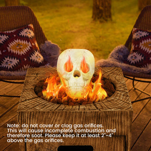 Halloween Fire Pit Skull Halloween Decoration-Beige