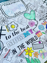 Mother's Day Coloring Tablecloth by Creative Crayons Workshop