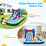 Inflatable Water Slide Bounce House with 680W Blower and 2 Pools