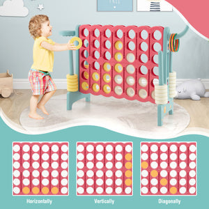 4-in-a-Row Connect Game with Basketball Hoop and Toss Ring-Multicolor