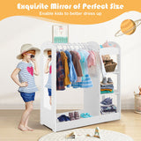 Kids Dress Up Storage with Mirror-White