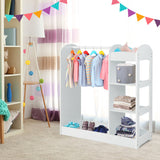 Kids Dress Up Storage with Mirror-White