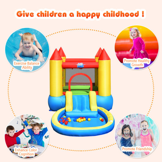 Inflatable Kids Slide Bounce House with 550w Blower