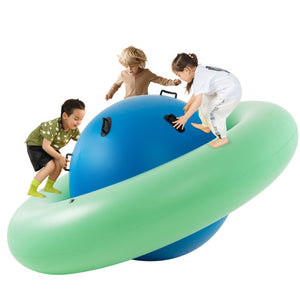 7.5 Foot Giant Inflatable Dome Rocker Bouncer with 6 Built-in Handles for Kids-Green