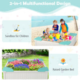 Kids Outdoor Sandbox with Oxford Cover and 4 Corner Seats-White