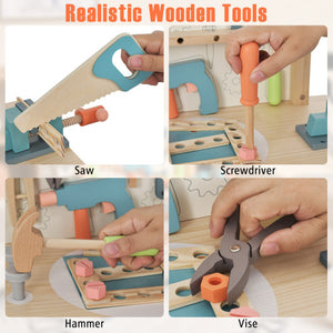 Kids Play Tool Workbench with Realistic Accessories
