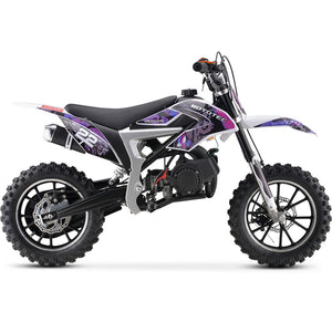 MotoTec Demon 50cc 2-Stroke Kids Gas Dirt Bike Purple