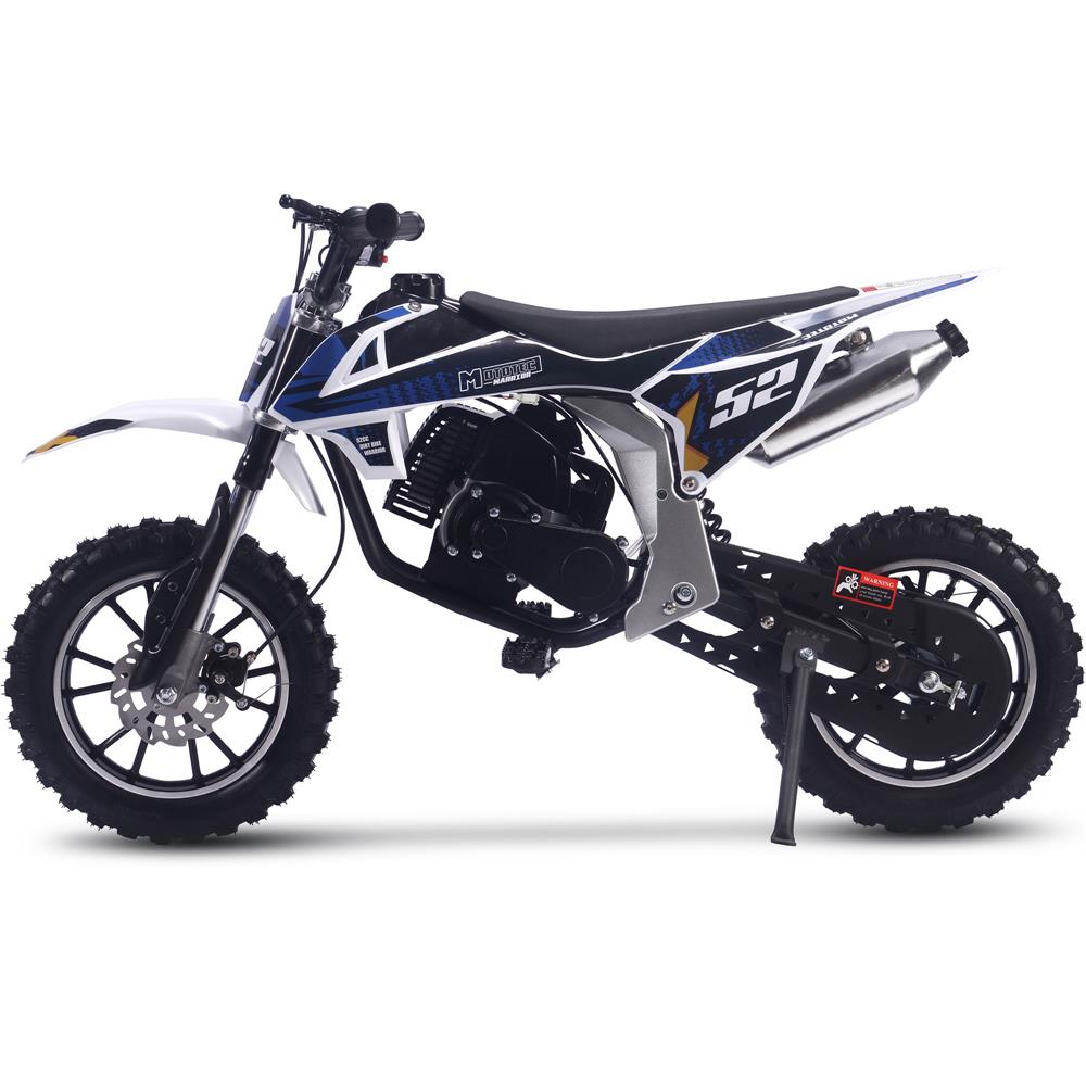 MotoTec Warrior 52cc 2-Stroke Kids Gas Dirt Bike Black