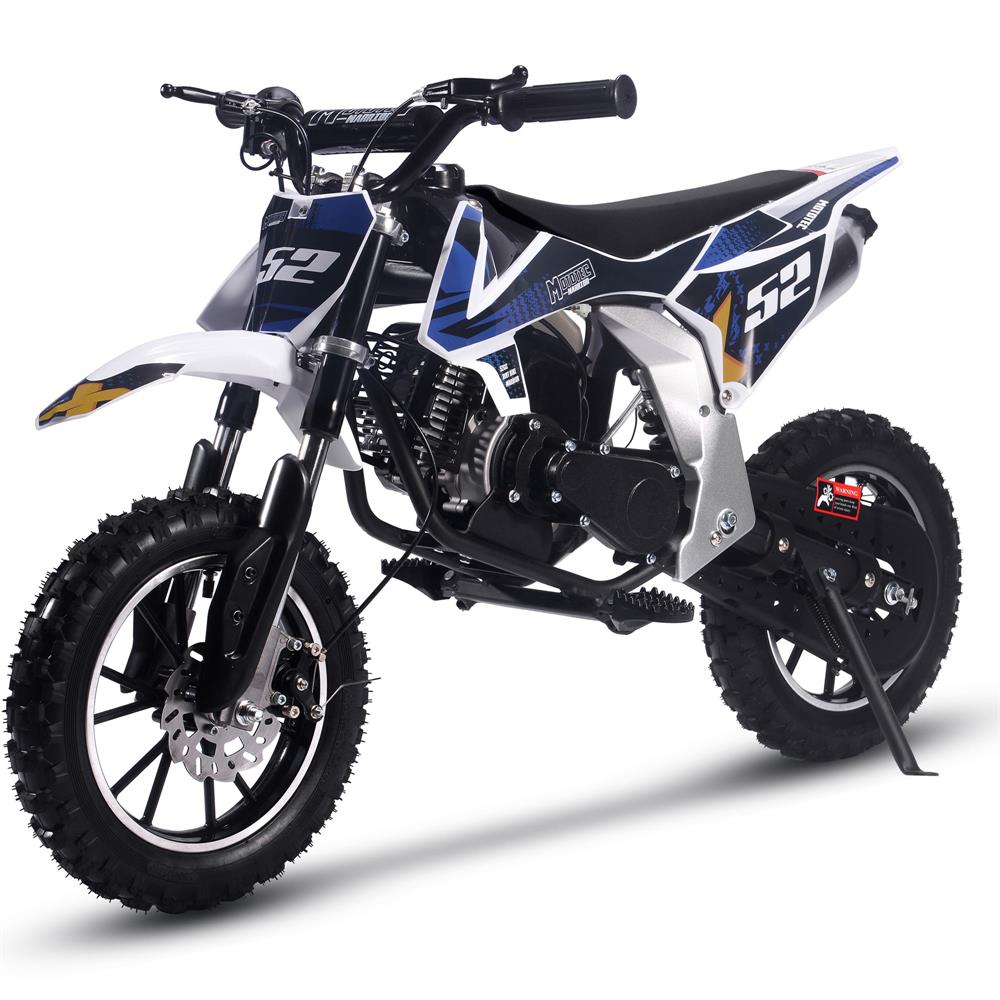 MotoTec Warrior 52cc 2-Stroke Kids Gas Dirt Bike Black