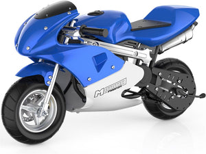 MotoTec Phantom Gas Pocket Bike 49cc 2-Stroke Blue