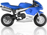 MotoTec Phantom Gas Pocket Bike 49cc 2-Stroke Blue