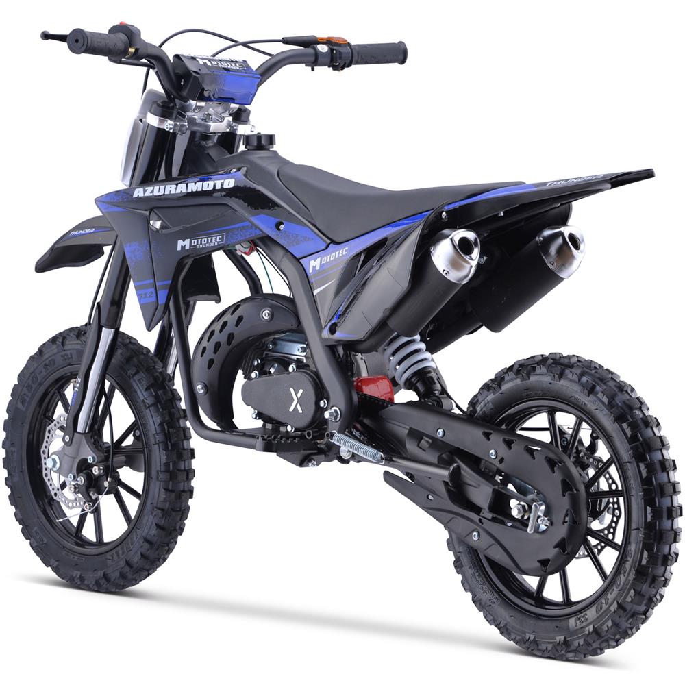MotoTec Thunder 50cc 2-Stroke Kids Gas Dirt Bike Blue