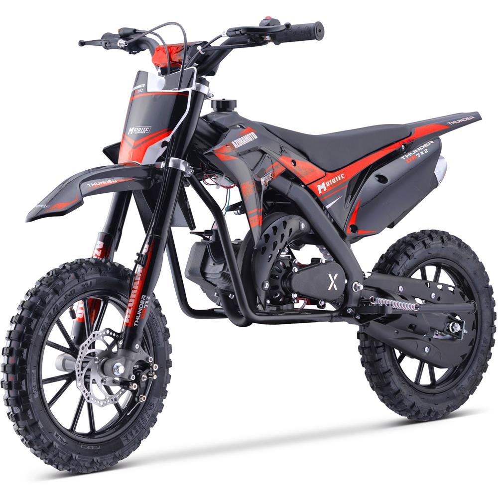MotoTec Thunder 50cc 2-Stroke Kids Gas Dirt Bike Red