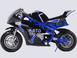 MotoTec Electric Pocket Bike GT 36v 500w Blue